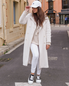 Basket femme compensée noire à lacets - Maud