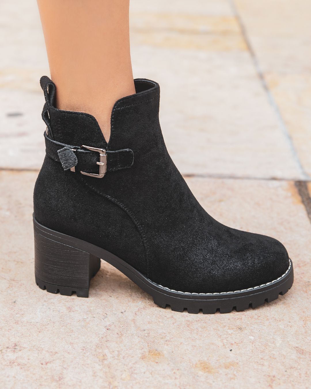 Bottines femme noires à talon - Kamila