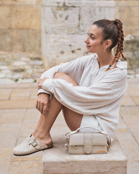 Sabots femme taupe avec boucle - Barbara