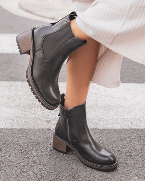 Bottines noires femme à talon - Salma