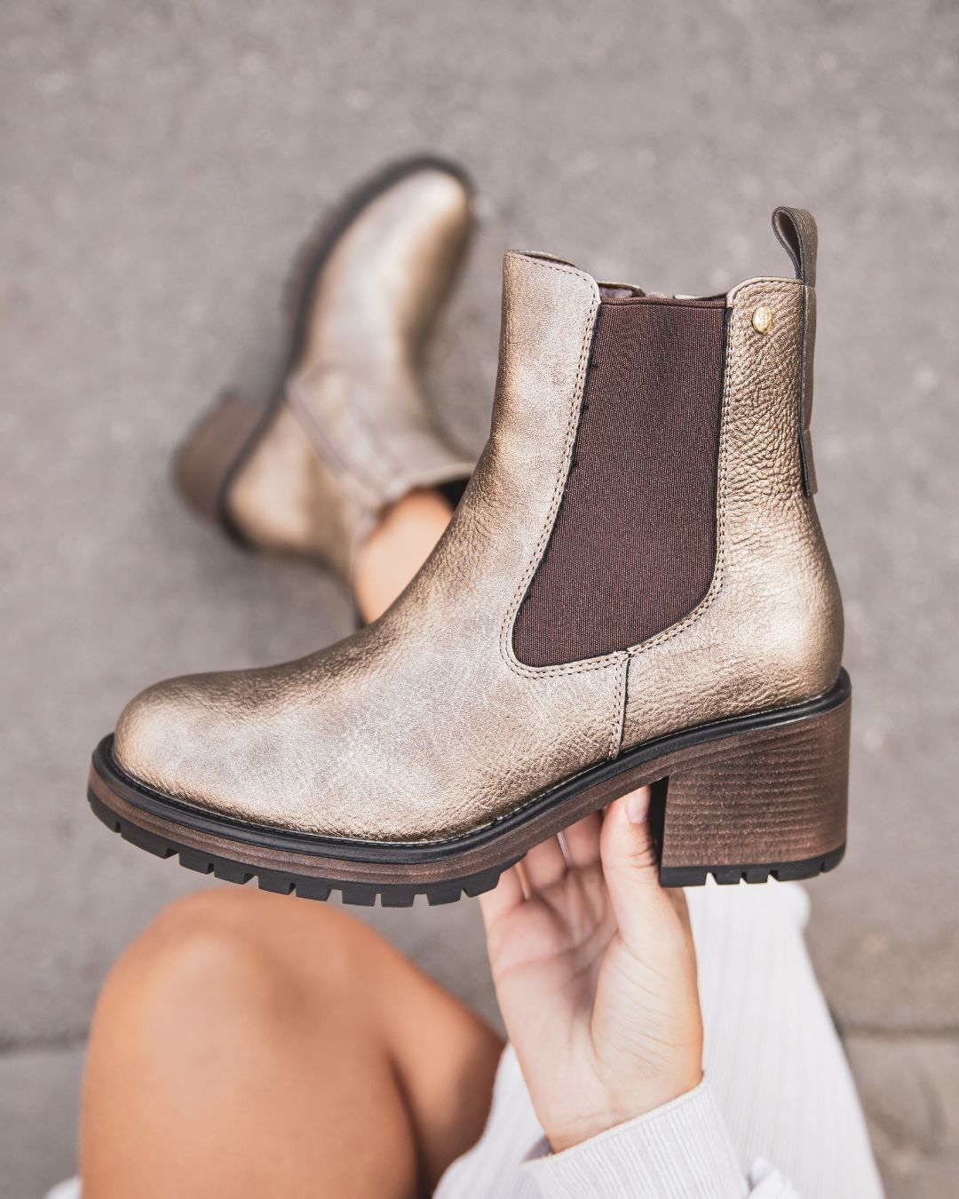 Bottines femme taupe à talon - Salma