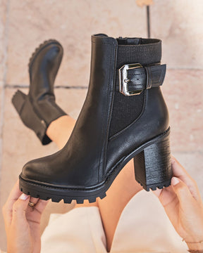 Bottines femme noires à talon - Hailey - Casualmode.fr