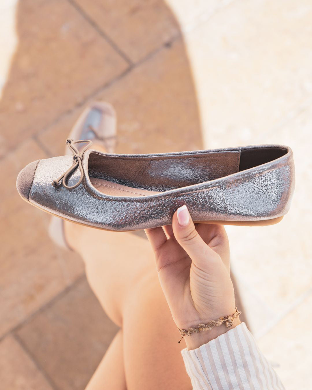 Ballerines femme plates confort taupe - Dany