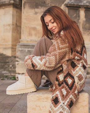 Bottines femme beige à plateforme fourrées - Alexane - Casualmode.fr