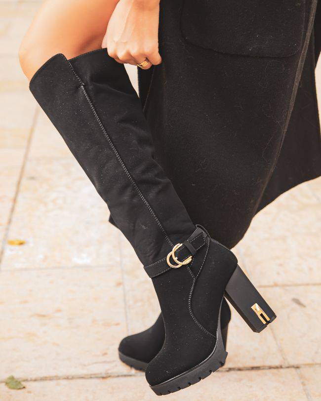 Bottes femme noires à talon - Noa - Casual Mode