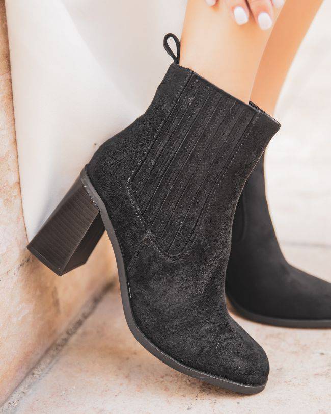 Bottines femme noires à talon - Vénussia - Casual Mode