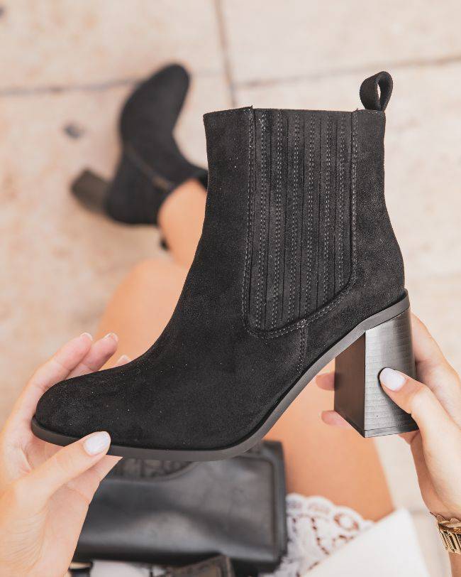 Bottines femme noires à talon - Vénussia - Casual Mode