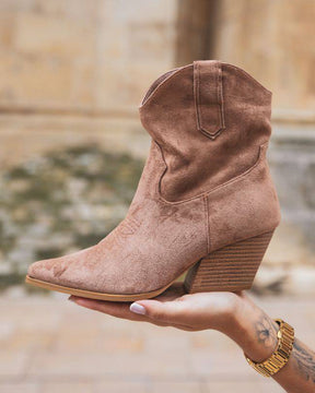 Bottines femme camel à talon - Anae - Casual Mode