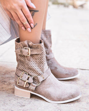 Bottines femme taupe à talon - Livia - Casualmode.fr