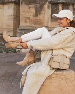 Bottines femme beige à talon - Capucine - Casualmode.fr