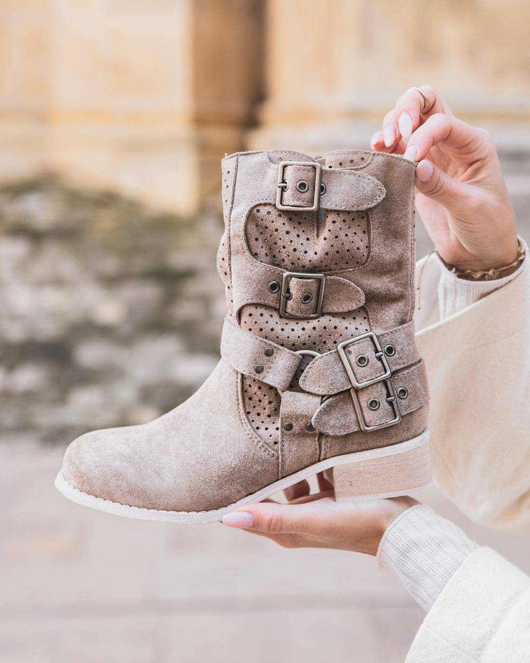 Bottines femme taupe à talon - Dounia - Casualmode.fr