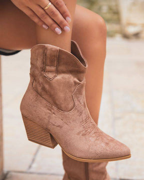 Bottines femme camel à talon - Anae - Casual Mode