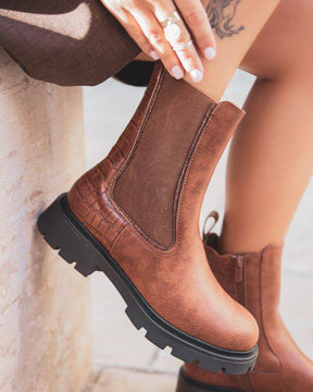 Bottines femme camel chelsea - Mya - Casual Mode