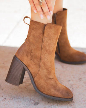 Bottines femme camel à talons - Olympe - Casual Mode