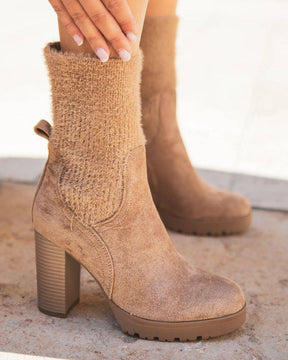 Bottines femme taupe à talon - Louison - Casual Mode