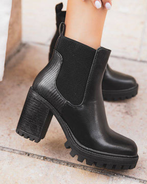 Bottines femme noires à talon - Naomie - Casual Mode