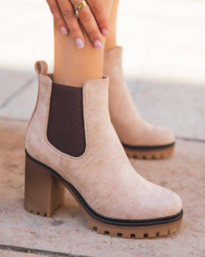 Bottines femme taupe à talon - Bertille - Casual Mode