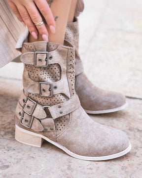 Bottines femme taupe à talon - Dounia - Casualmode.fr