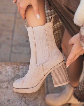 Bottines femme beige à talon - Marie - Casualmode.fr