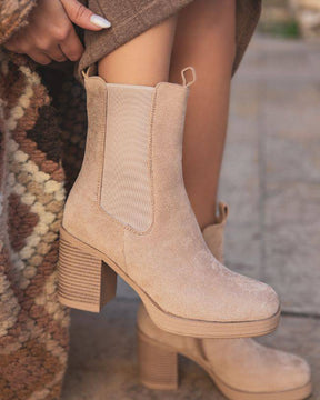 Bottines femme beige à talon - Marie - Casualmode.fr