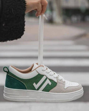 Basket femme verte à lacets - CL68 GREEN - Casualmode.fr