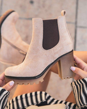 Bottines femme taupe à talon - Bertille - Casual Mode