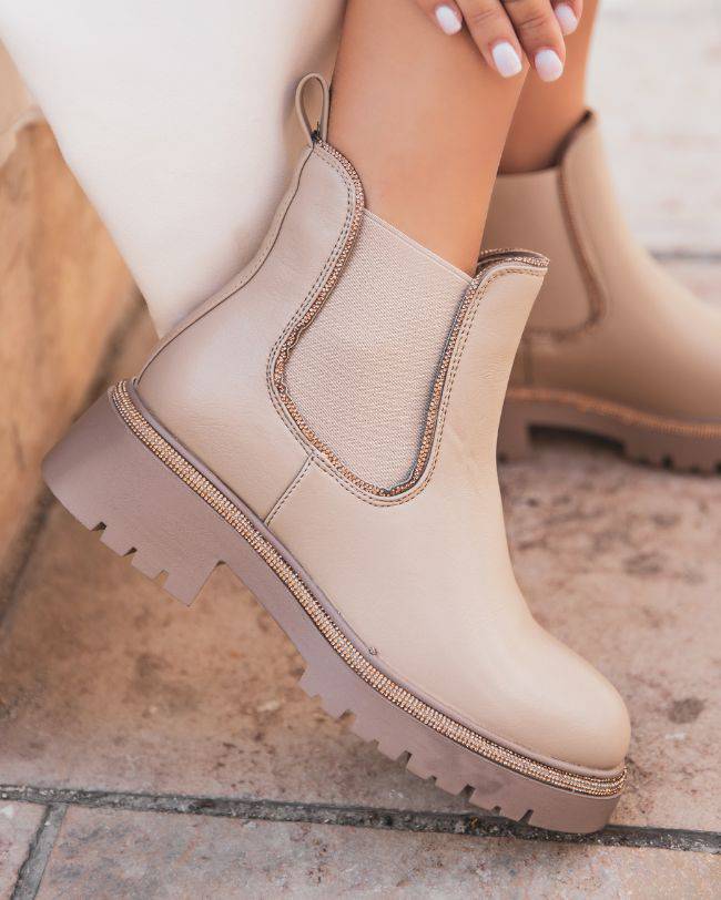 Bottines femme taupe chelsea - Sienna - Casual Mode