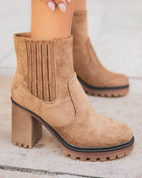 Bottines femme camel à talon - Frida - Casual Mode