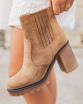 Bottines femme camel à talon - Frida - Casual Mode